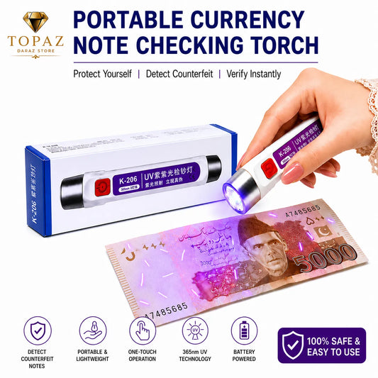 Handheld LED Money Detector | Currency Detector Ultra Violet Torch | Fake Note Checker | Portable UV Counterfeit Detection Light