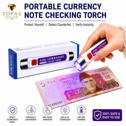 Handheld LED Money Detector | Currency Detector Ultra Violet Torch | Fake Note Checker | Portable UV Counterfeit Detection Light