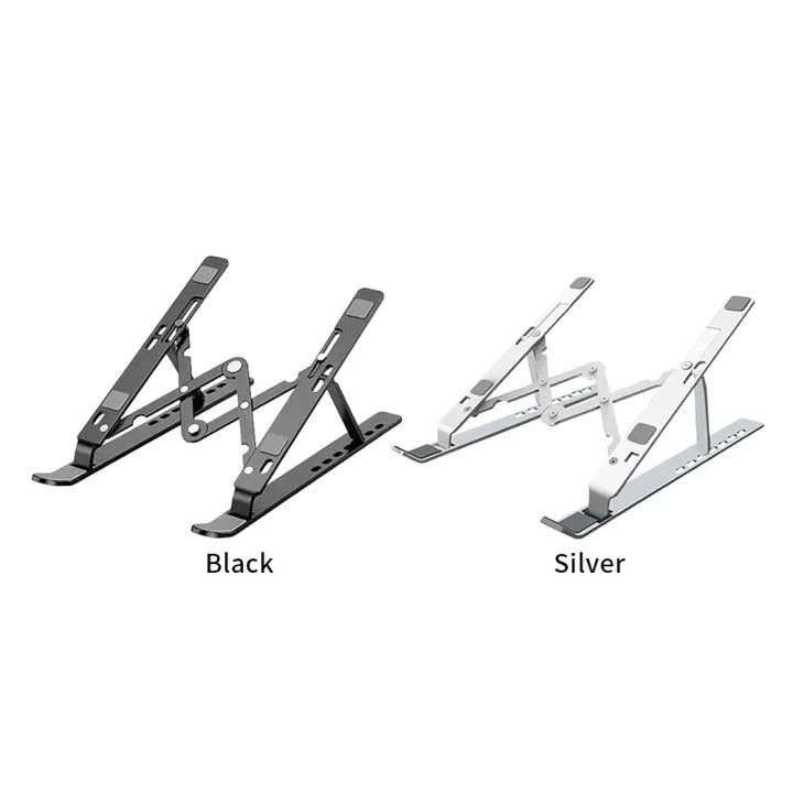 Laptop Stand Adjustable Portable Foldable Aluminum Metal Laptop Holder Height Adjustable Ergonomic Anti Slip Notebook Riser Compatible with HP Dell Lenovo ASUS MacBook for Office Study Gaming
