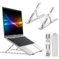 Laptop Stand Adjustable Portable Foldable Aluminum Metal Laptop Holder Height Adjustable Ergonomic Anti Slip Notebook Riser Compatible with HP Dell Lenovo ASUS MacBook for Office Study Gaming