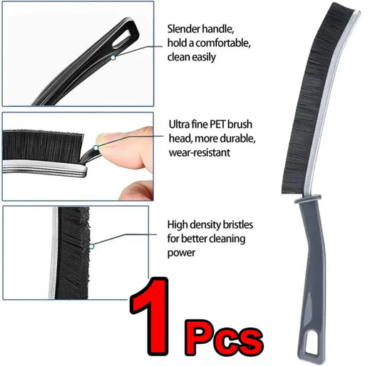 Cleaning brush with features highlighted on a white background