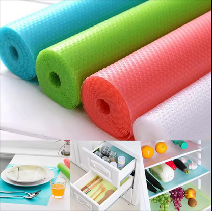 Fridge Anti Slip Mat Waterproof Fridge Mats Drawer Shelf Cabinet Pad Wardrobe Anti-slip Anti-Bacteria Refrigerator Pad Kitchen Fridge Mats Waterproof (30x150cm)