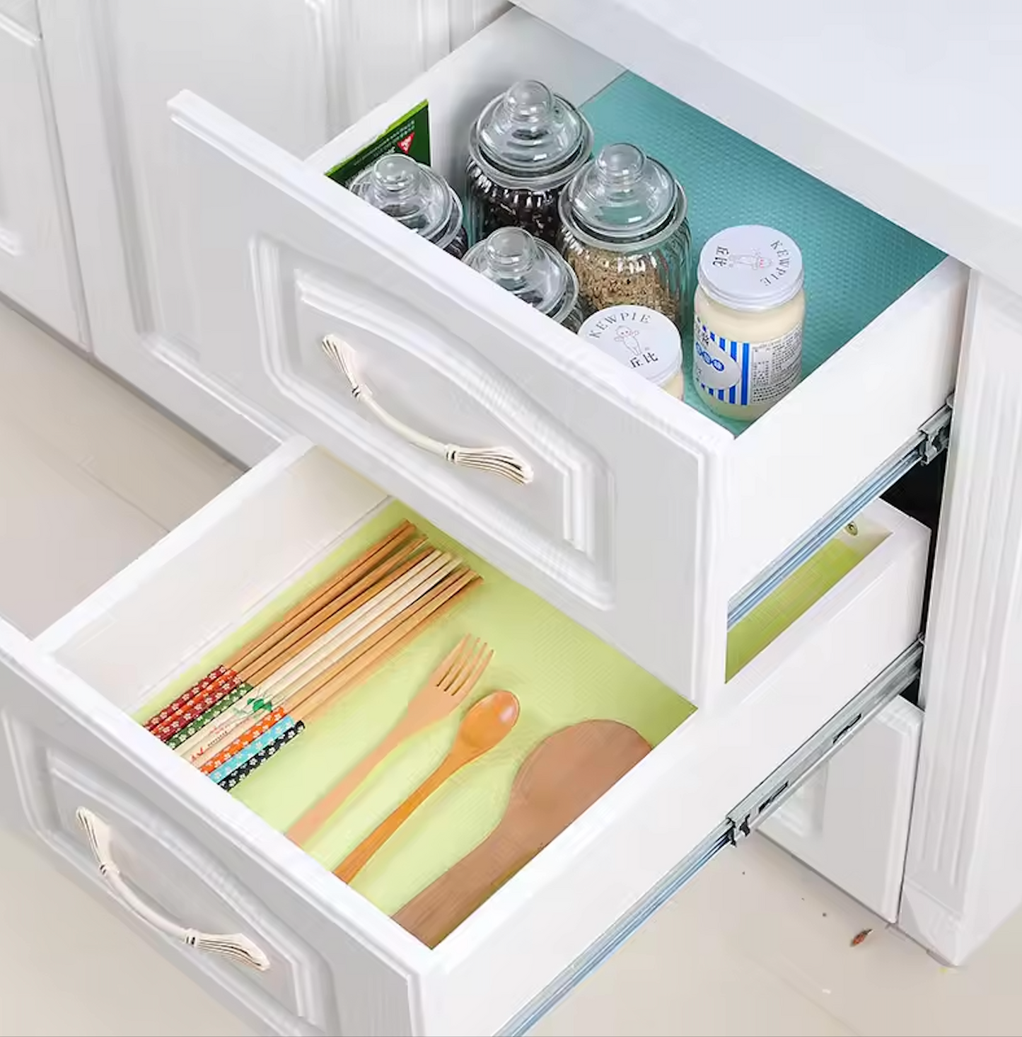 Fridge Anti Slip Mat Waterproof Fridge Mats Drawer Shelf Cabinet Pad Wardrobe Anti-slip Anti-Bacteria Refrigerator Pad Kitchen Fridge Mats Waterproof (30x150cm)